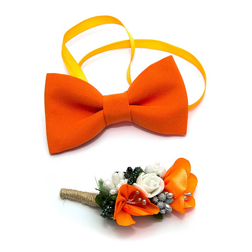 Помаранчевий набір Gofin 2 в 1 метелик та бутоньєрка GFO-16005