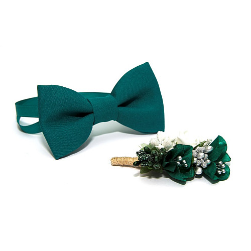 Темно-бірюзовий набір Gofin 2 в 1 метелик та бутоньєрка GFO-16006