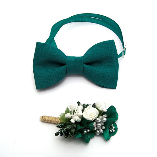 Темно-бірюзовий набір Gofin 2 в 1 метелик та бутоньєрка GFO-16006