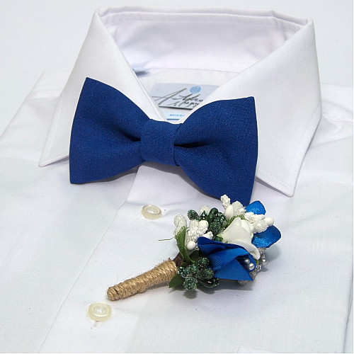 Синий набор Gofin 2 в 1 бабочка и бутоньерка GFO-16007