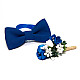 Синий набор Gofin 2 в 1 бабочка и бутоньерка GFO-16007