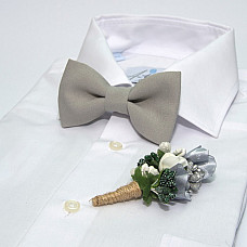 Серый набор Gofin 2 в 1 бабочка и бутоньерка GFO-16008