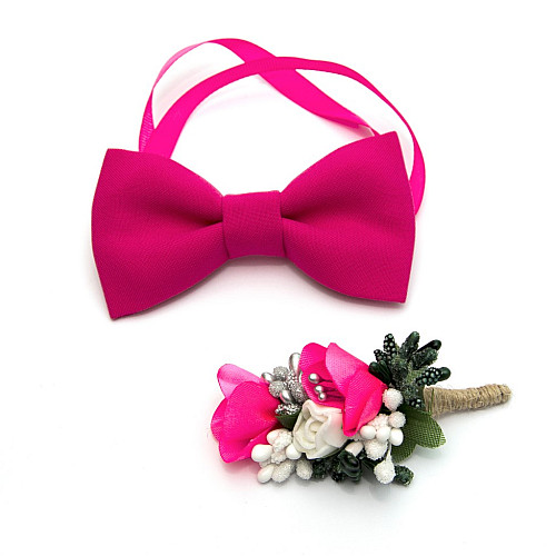 Малиновий набір Gofin 2 в 1 метелик та бутоньєрка GFO-16014