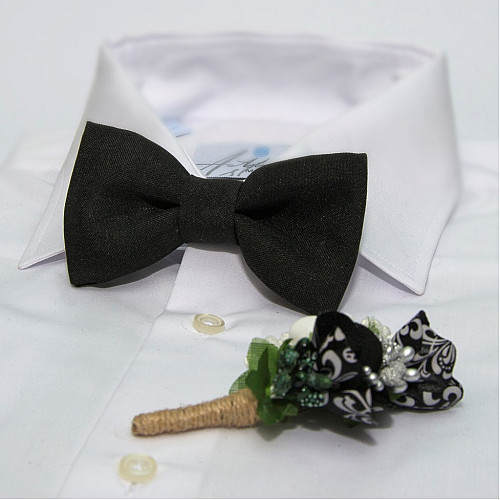 Чорний набір Gofin 2 в 1 метелик та бутоньєрка GFO-16015