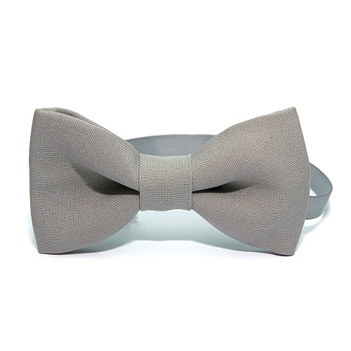 Галстук бабочка Gofin светло-серая однотонная GOF-1523