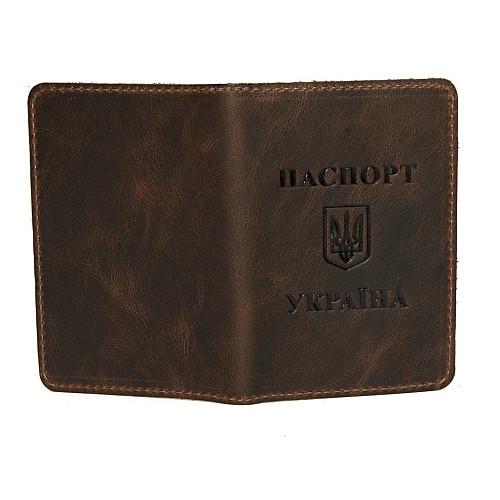 Коричнева екошкіряна обкладинка Gofin для id карт OBL-23004