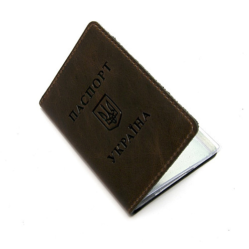 Коричнева екошкіряна обкладинка Gofin для id карт OBL-23004