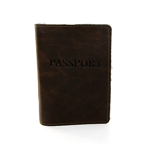Коричневая экокожаная обложка Gofin для паспортаOBL-23012