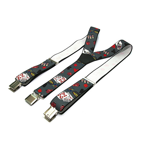 Мужские подтяжки Gofin с рисунком казино Y образные 4 см PBM-19000