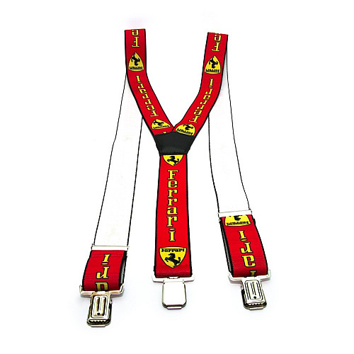 Мужские красные подтяжки Gofin с рисунком ferrari Y образные 4 см PBM-19001