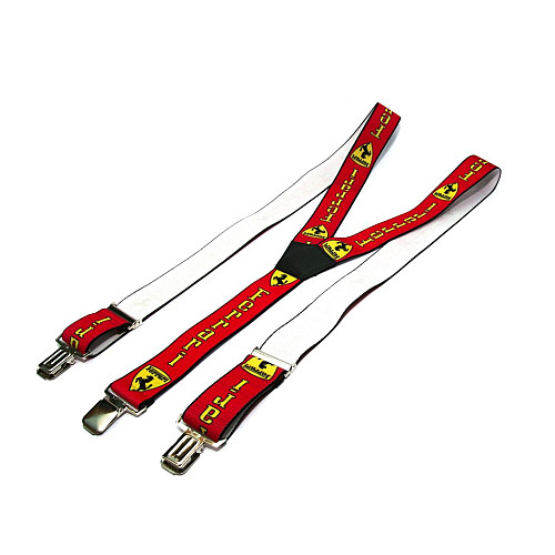 Мужские красные подтяжки Gofin с рисунком ferrari Y образные 4 см PBM-19001