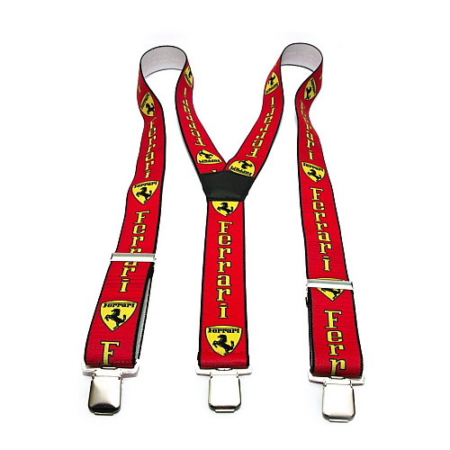 Мужские красные подтяжки Gofin с рисунком ferrari Y образные 4 см PBM-19001