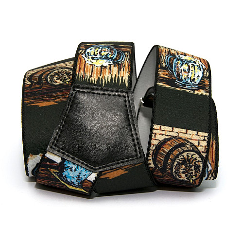 Мужские подтяжки Gofin цвета хаки с рисунком пиво Y образные 4 см PBM-19003