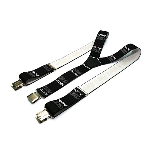 Мужские подтяжки Gofin черные с рисунком audi Y образные 4 см PBM-19004