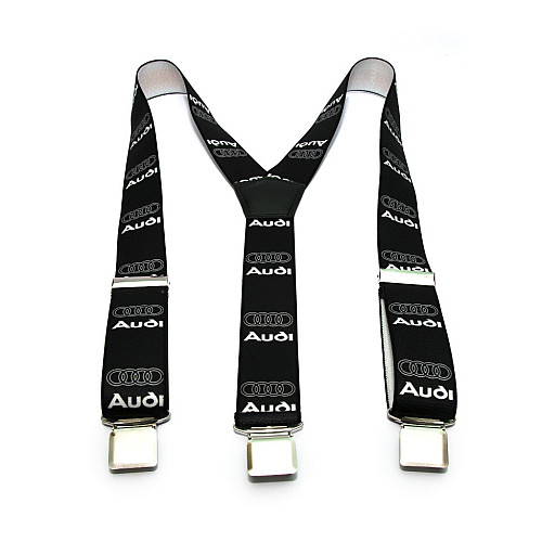 Мужские подтяжки Gofin черные с рисунком audi Y образные 4 см PBM-19004