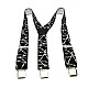 Мужские подтяжки Gofin черные с рисунком колючей проволовки Y образные 4 см PBM-19005