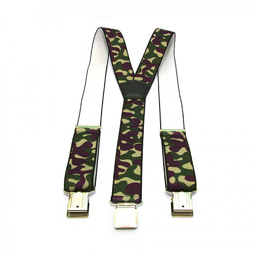Мужские подтяжки Gofin камуфляж (мілітарі) Y образные 4 см PBM-19007