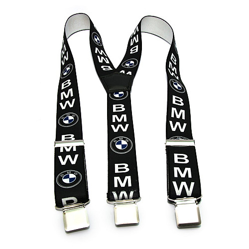 Чоловічі чорні підтяжки Gofin з малюнком bmw Y образні 4 см PBM-19009