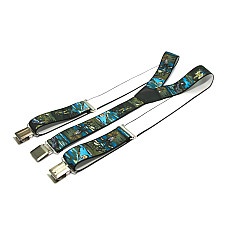 Подтяжки Gofin мужские зеленые с рисунком рыбалка Y образные 4 см PBM-19010