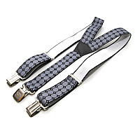 Підтяжки Gofin чоловічі сірі в квадрати Y образні 4 см PBM-19011