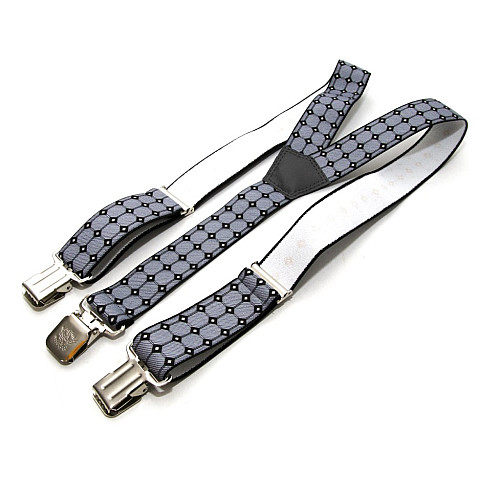 Подтяжки Gofin мужские серые в квадраты Y образные 4 см PBM-19011