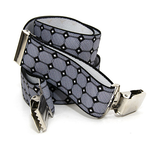 Подтяжки Gofin мужские серые в квадраты Y образные 4 см PBM-19011