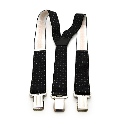 Подтяжки Gofin мужские черные с узором Y образные 4 см PBM-19013