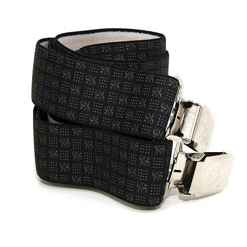 Подтяжки Gofin мужские черные в узор Y образные 4 см PBM-19014