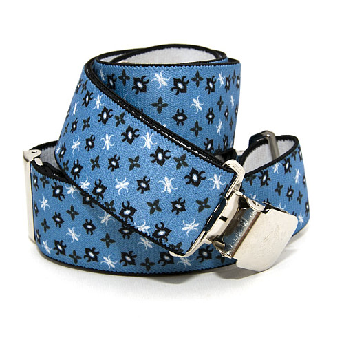 Підтяжки Gofin чоловічі блакитні з геральдичною лілією  Y образні 4 см PBM-19015