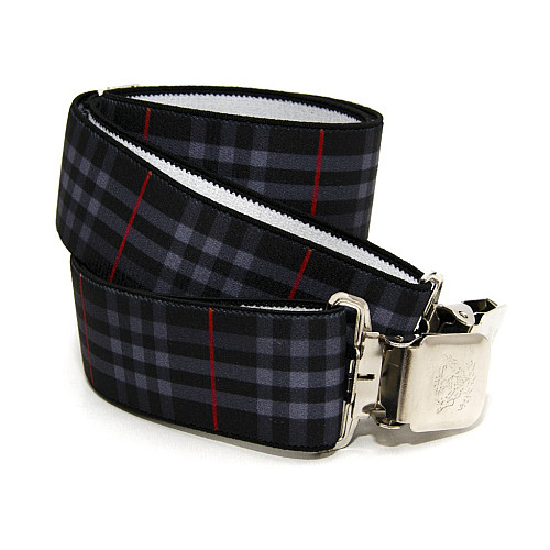 Подтяжки Gofin мужские серыев клетку Y образные 4 см PBM-19016