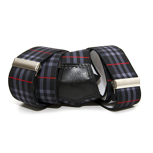 Подтяжки Gofin мужские серыев клетку Y образные 4 см PBM-19016