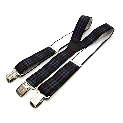 Подтяжки Gofin мужские серыев клетку Y образные 4 см PBM-19016