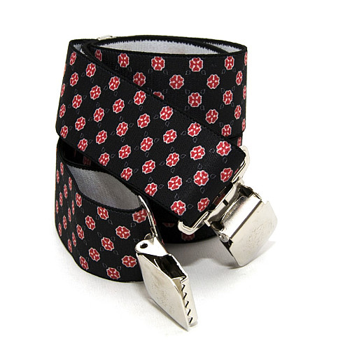 Підтяжки Gofin чоловічі чорні з квітами Y образні 4 см PBM-19017