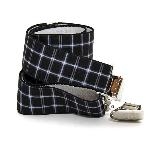 Подтяжки Gofin мужские черные в клетку Y образные 4 см PBM-19018