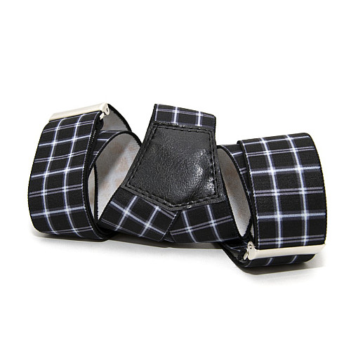 Подтяжки Gofin мужские черные в клетку Y образные 4 см PBM-19018