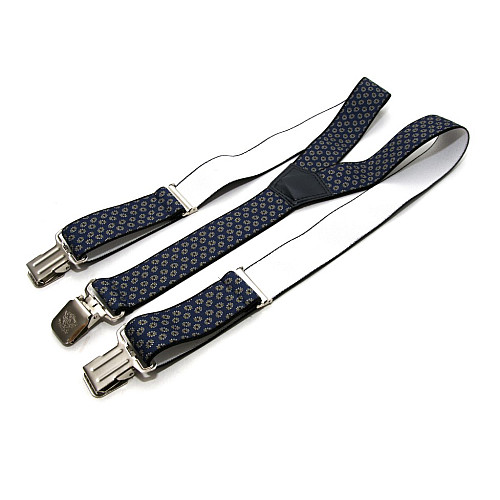 Подтяжки Gofin мужские синие с цветами Y образные 4 см PBM-19019