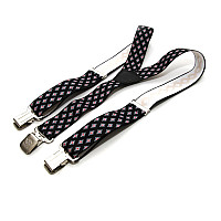 Подтяжки Gofin мужские черные в ромбики Y образные 4 см PBM-19020