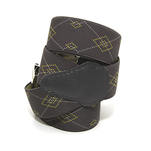 Подтяжки Gofin серые в ромбики Y образные 3,5 см PBM-19024