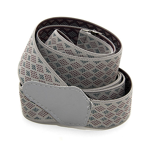 Подтяжки Gofin серые в зелено-бордовые ромбики Y образные 3,5 см PBM-19025