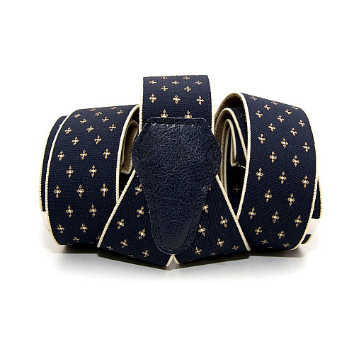 Подтяжки Gofin синие в королевский узор Y образные 3,5 см PBM-19027