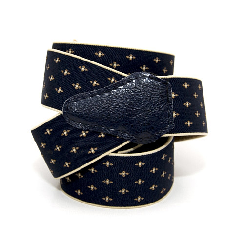 Подтяжки Gofin синие в королевский узор Y образные 3,5 см PBM-19027