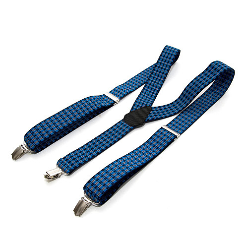 Підтяжки Gofin сині в клітку Y образні 3,5 см PBM-19029