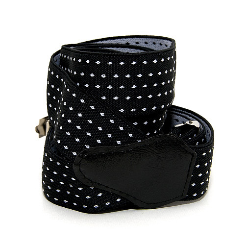 Подтяжки Gofin черные в белые точки Y образные 3,5 см PBM-19030