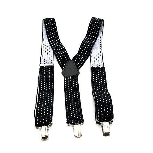 Подтяжки Gofin черные в белые точки Y образные 3,5 см PBM-19030