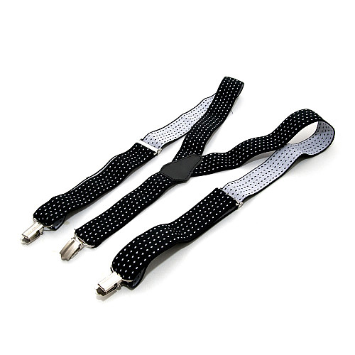 Подтяжки Gofin черные в белые точки Y образные 3,5 см PBM-19030