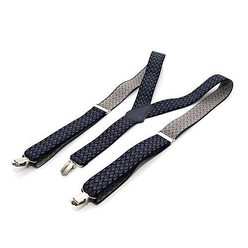 Подтяжки Gofin темно-синие в ромбики Y образные 3,5 см PBM-19033