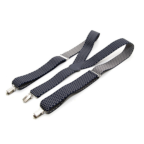 Підтяжки Gofin темно-сині з ромбіками Y образні 3,5 см PBM-19034