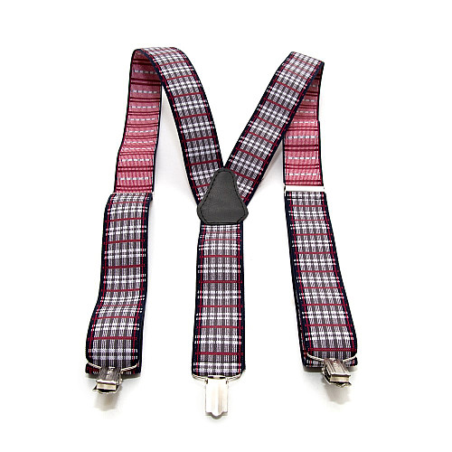 Подтяжки Gofin серые в клетку Y образные 3,5 см PBM-19035