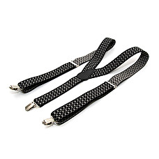 Подтяжки Gofin черные с узором Y образные 3,5 см PBM-19038