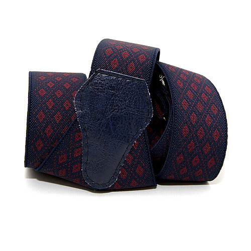 Подтяжки Gofin синие в бордовые ромбики Y образные 3,5 см PBM-19041